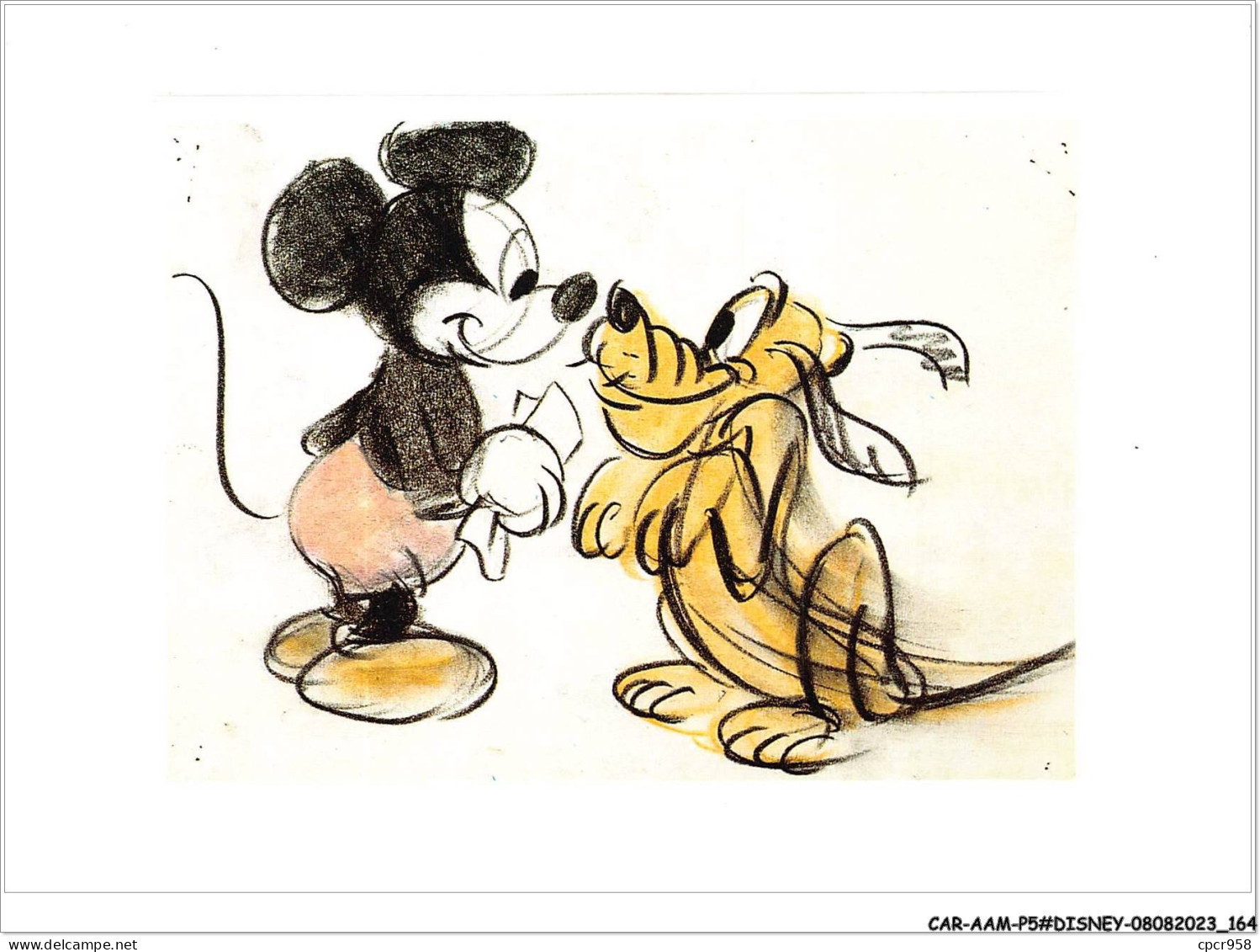 CAR-AAMP5-DISNEY-0490 - Mickey - Original Story Sketch Of Mickey Mouse And Pluto - Pluto's Purchase - Disneyland