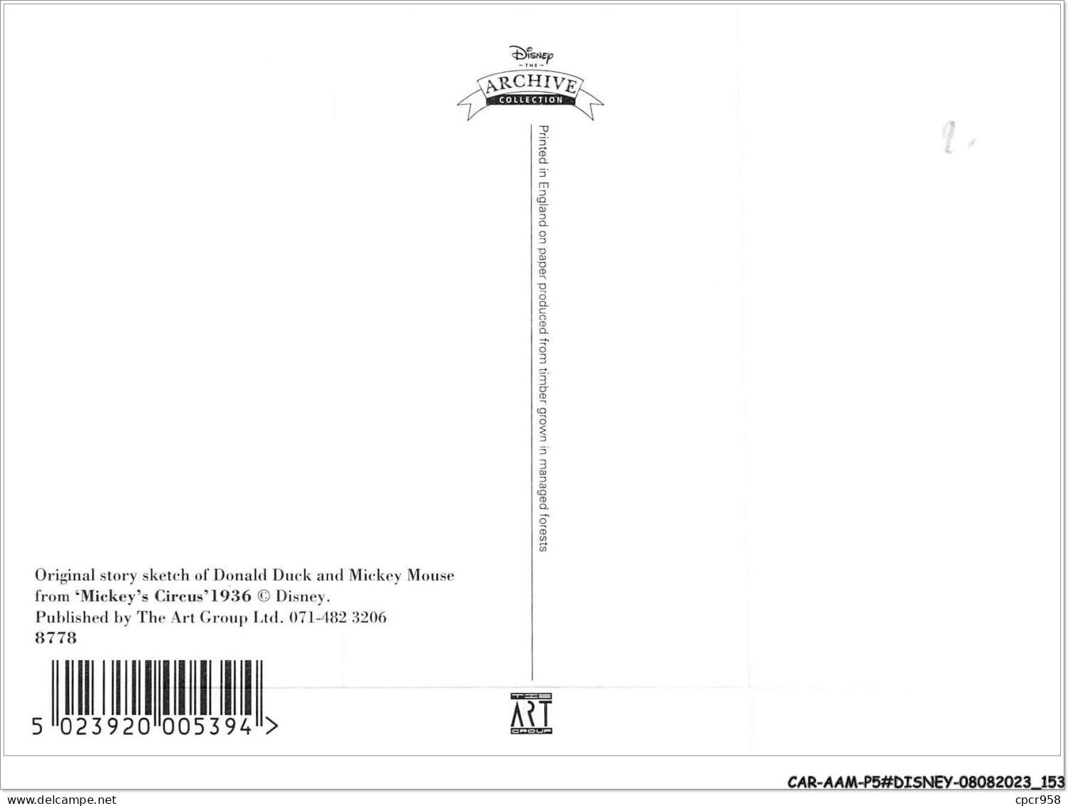 CAR-AAMP5-DISNEY-0484 - Mickey - Original Story Sketch Of Donald Duck And Mickey Mouse - Mickey's Circu's - Disneyland