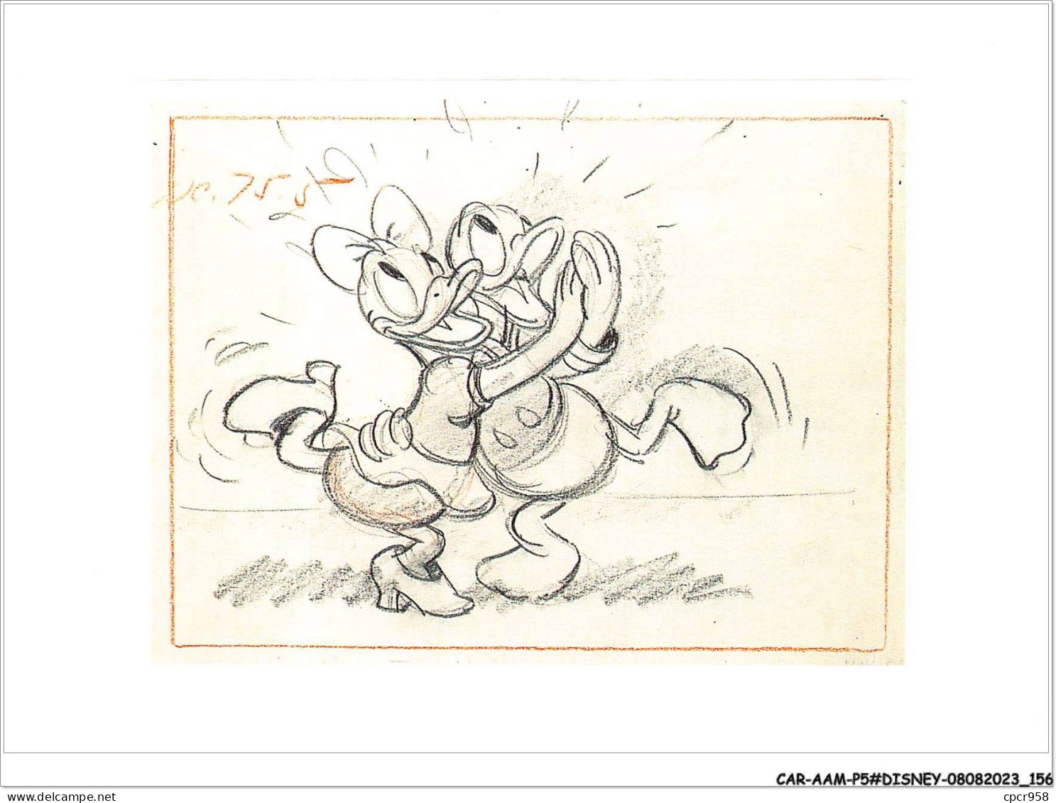 CAR-AAMP5-DISNEY-0486 - Donald - Original Story Sketch Of Daisy And Donald Duck - Mr Duck Steps Out - Disneyland