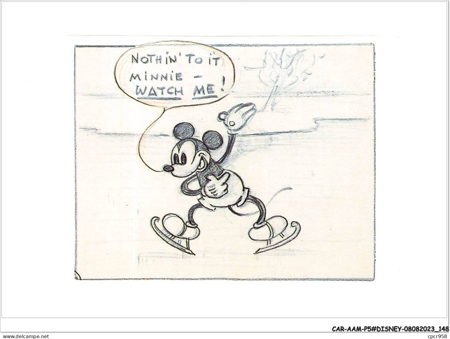 CAR-AAMP5-DISNEY-0482 - Mickey - Original Story Sketch Of Mickey Mouse - On Ice  - Disneyland