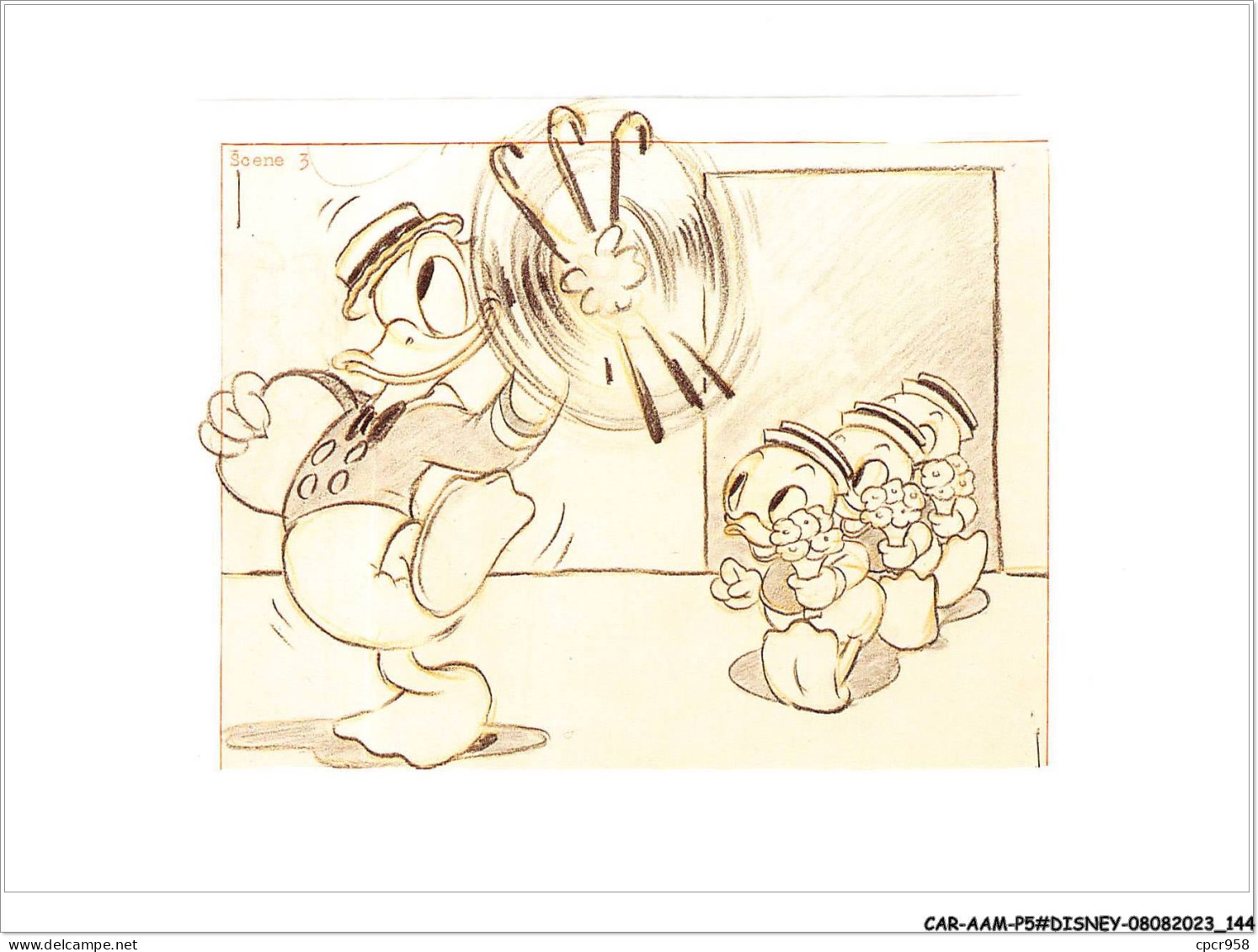 CAR-AAMP5-DISNEY-0480 - Donald -original Story Sketch Of Donald Duck With Huey-dewey Et Louie - Mr Duck Steps Out'1940 - Disneyland