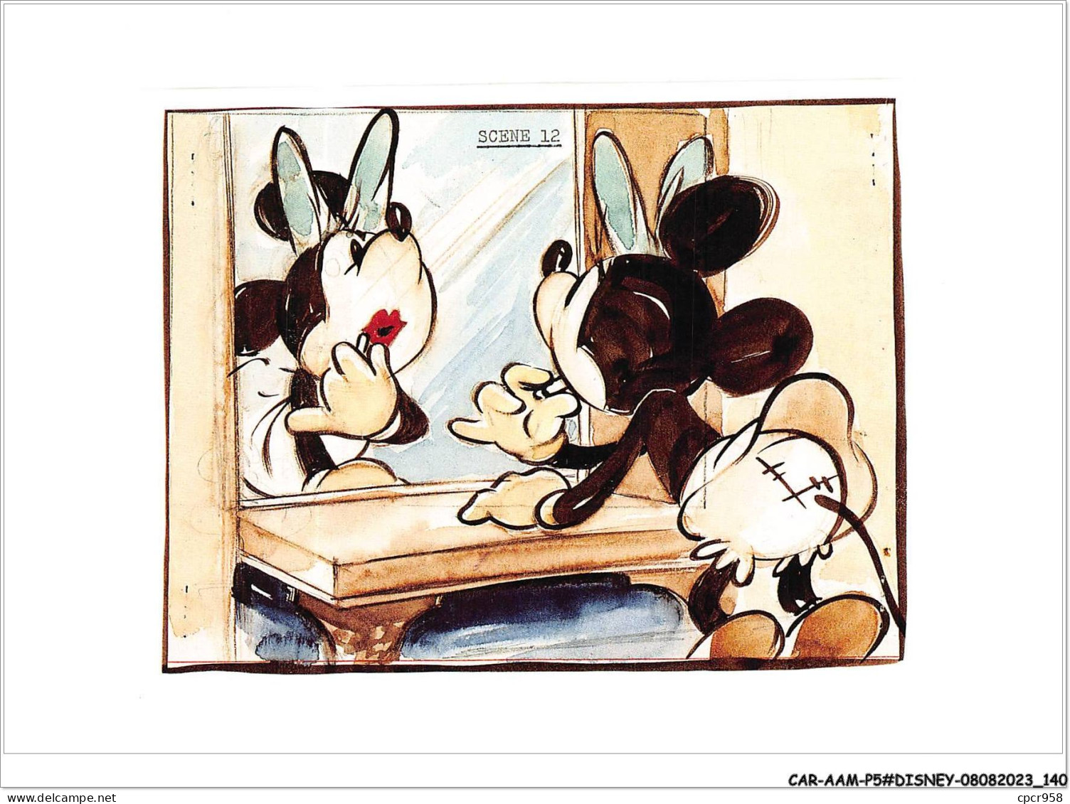 CAR-AAMP5-DISNEY-0478 - Mickey - Original Story Sketch Of Minnie Mouse - Mickey's Surprise Party - Disneyland