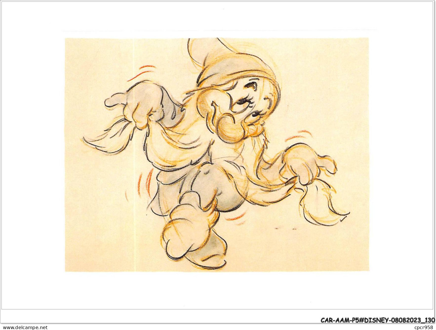 CAR-AAMP5-DISNEY-0473 - Blanche-Neige - Original Story Sketch Of Bashful - Snow White And The Seven Dwarfs - Disneyland
