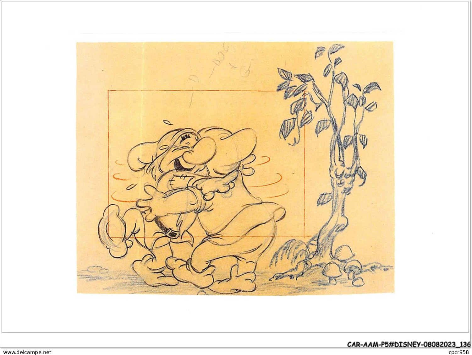 CAR-AAMP5-DISNEY-0476 - Blanche-Neige - Original Story Sketch Of The Swarfs - Snow White And The Seven Dwarfs - Disneyland