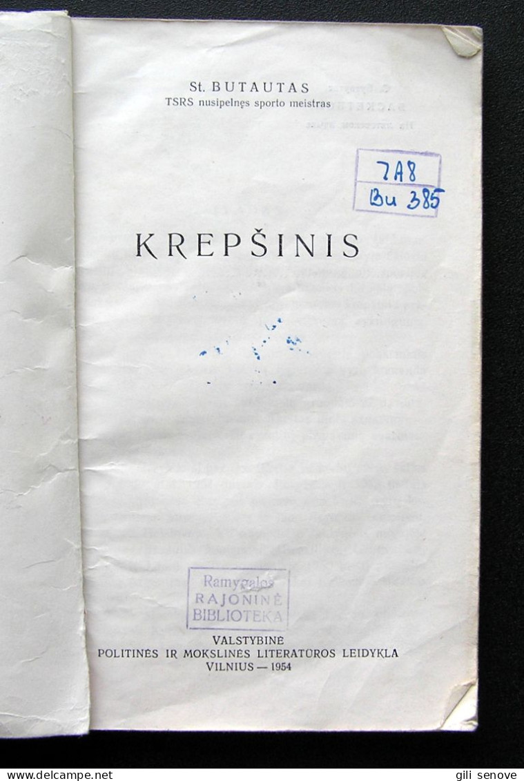 Lithuanian Book / Krepšinis By Butautas 1954 - Old Books