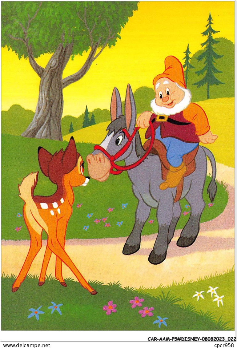 CAR-AAMP5-DISNEY-0419 - Un Nain Sur Un Ane Rencontrant Bambi - Disneyland