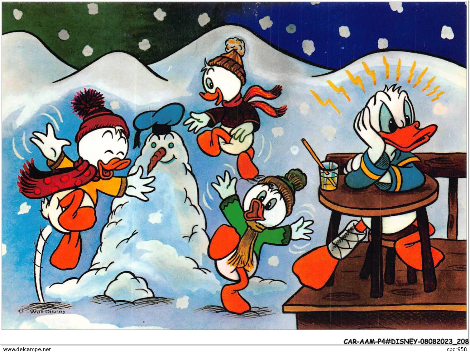 CAR-AAMP4-DISNEY-0396 -  Donald Et Ses Neveux Fabriquent Un Bonhomme De Neige - N°8 - Disneyland