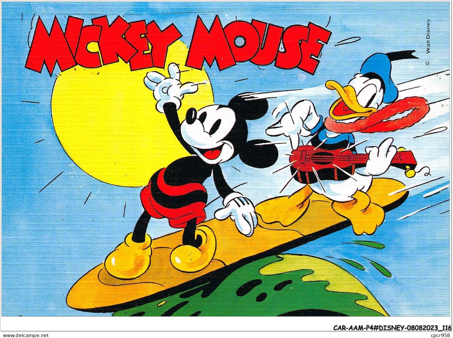 CAR-AAMP4-DISNEY-0350 - Mickey Mouse Et Donald Sur Une Planche De Surf - WD 5/30 - Disneyland