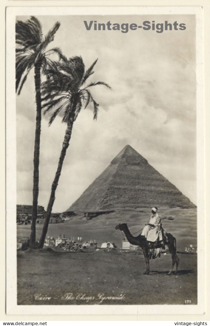 Lehnert & Landrock N°171: Cairo - The Cheops Pyramid / Camel (Vintage RPPC 1929) - Otros & Sin Clasificación