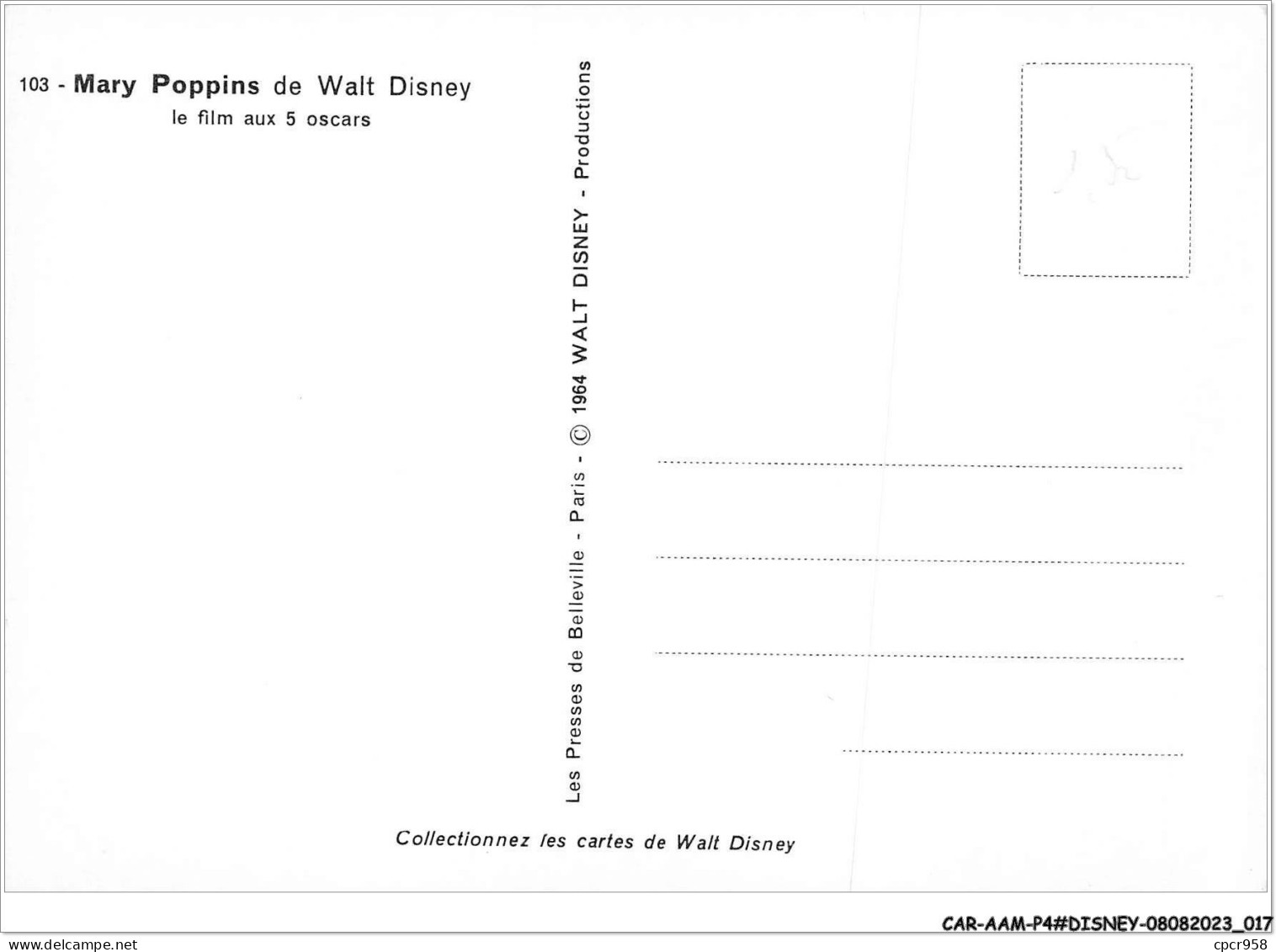 CAR-AAMP4-DISNEY-0300 - - Mary Poppins De Walt Disney - Pingouins - N°103 - Disneyland