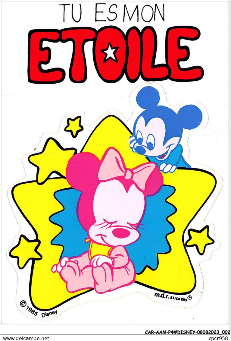 CAR-AAMP4-DISNEY-0293 - Mickey, Et Minnie - Tu Es Mon Etoile - Stickers - Disneyland