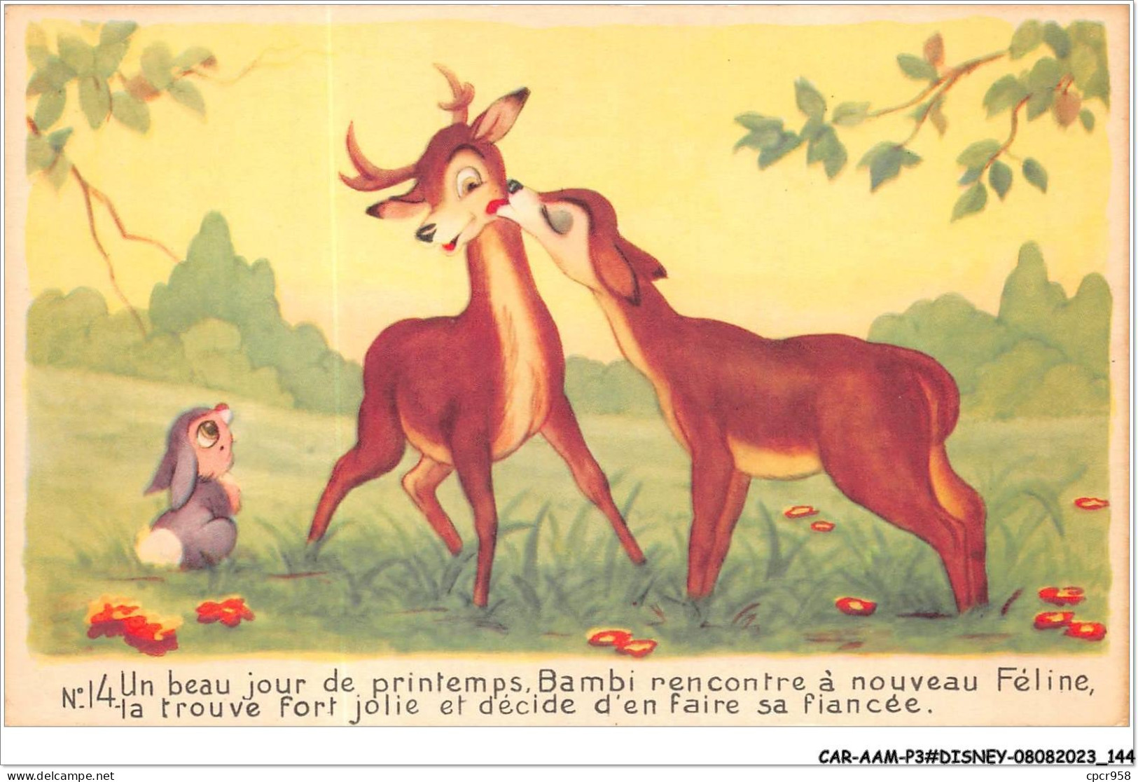 CAR-AAMP3-DISNEY-0282 - Bambi - Un Beau Jour De Printemps Bambi Renconte A Nouveau Feline La Trouve Fort Jolie - N°14 - Disneyland