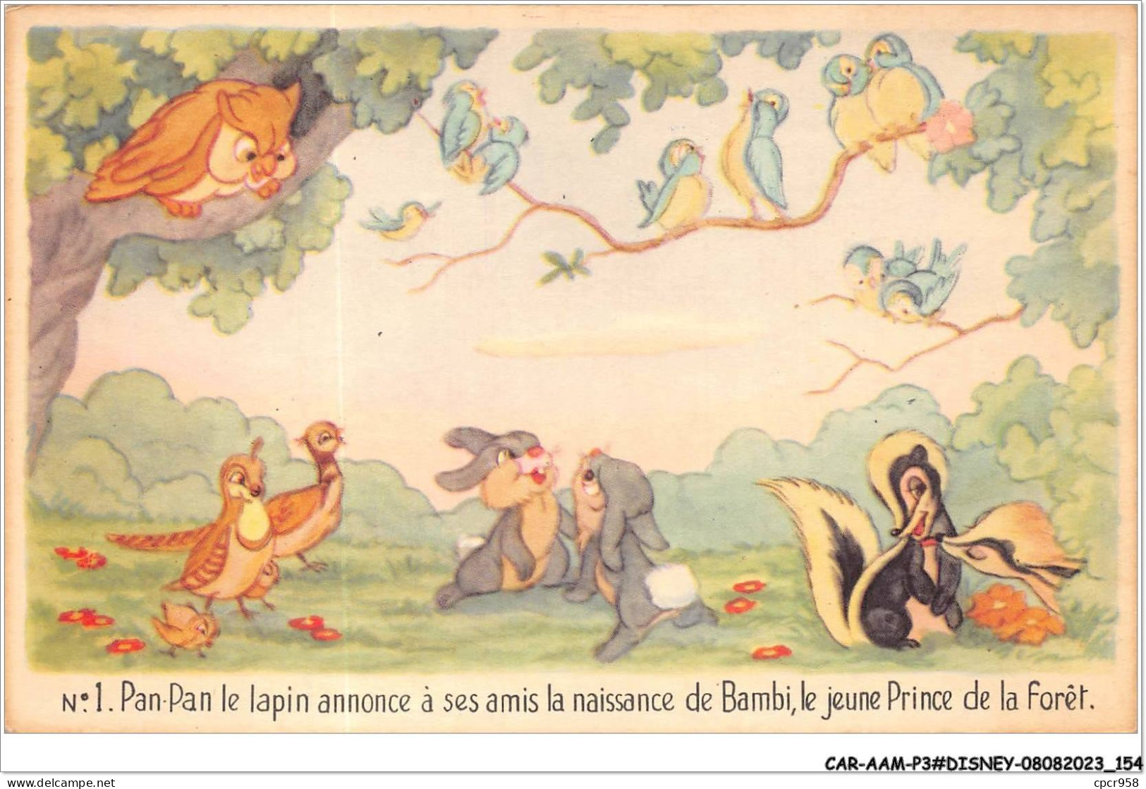 CAR-AAMP3-DISNEY-0287 - Bambi - Pan-Pan Le Lapin Annonce A Ses Amis La Naissance De Bambi Le Jeune Prince  - N°1 - Disneyland