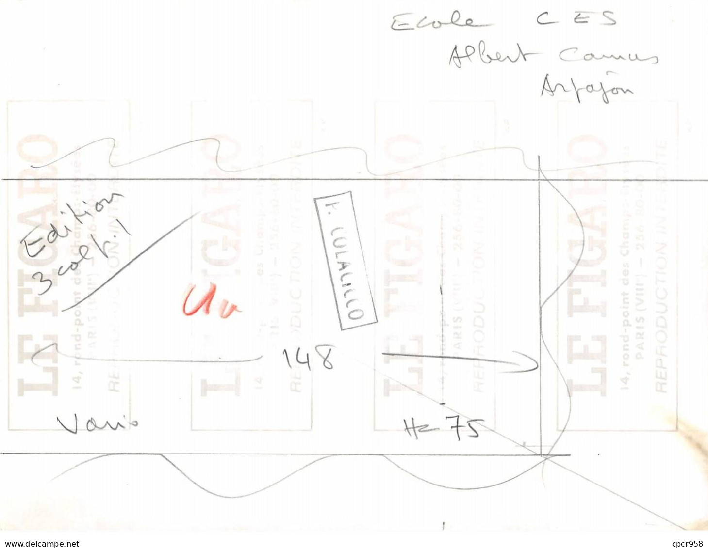 Photo De Presse.AM21149.24x18 Cm Environ.Ecole CES Albert Camus.Arpajon - Personas Anónimos