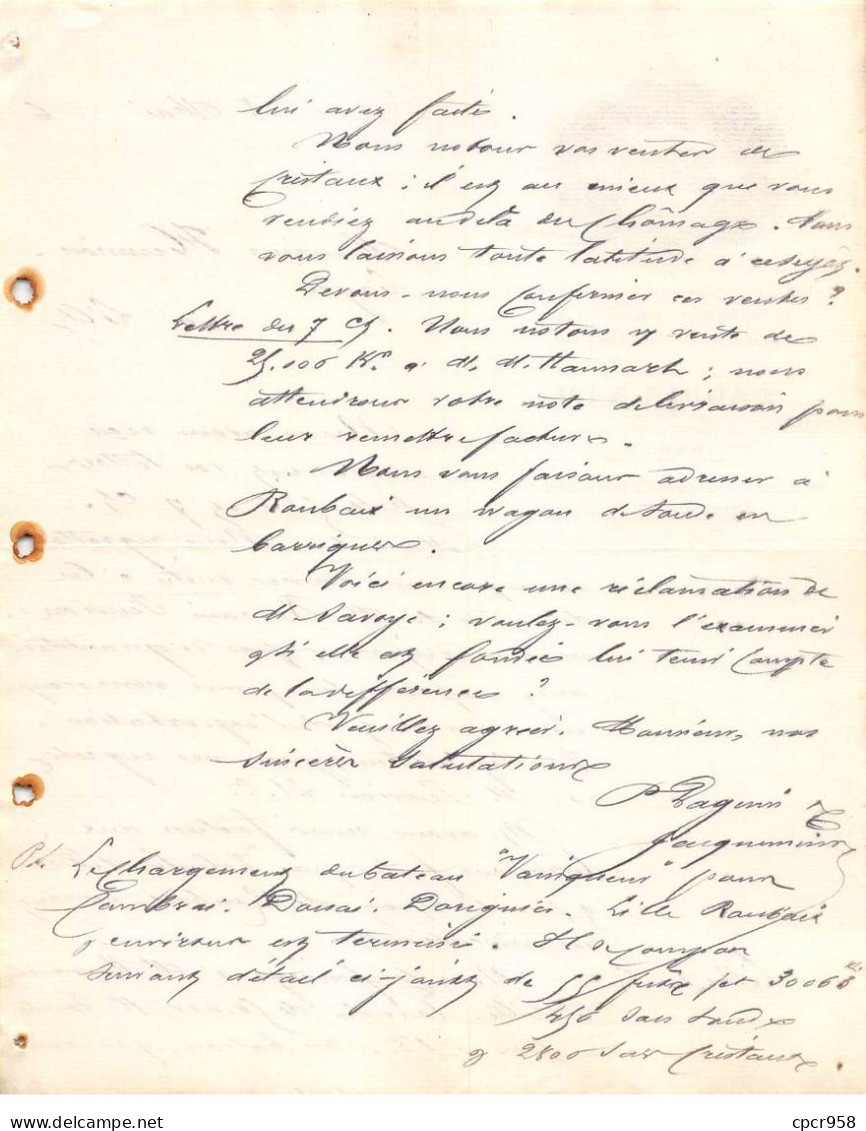 Facture.AM20585.Paris.1886.Société Du Comptoir De L'industrie Du Sel Et Produits Chimique De L'est.Daguin & Cie - 1800 – 1899