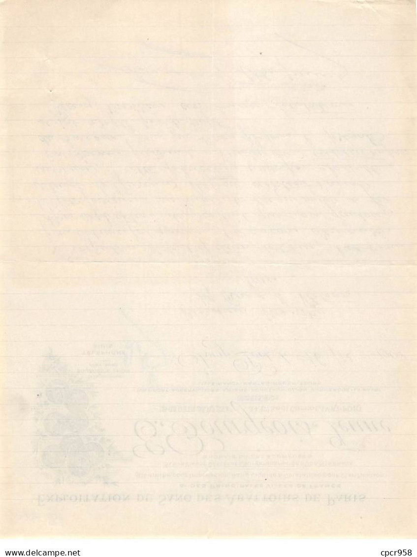 Facture.AM20872.Ivry-Port.1908.E Bourgeaois Jeune.Exploitation Du Sang Des Abattoirs De Paris.Albumine.Sang - 1900 – 1949