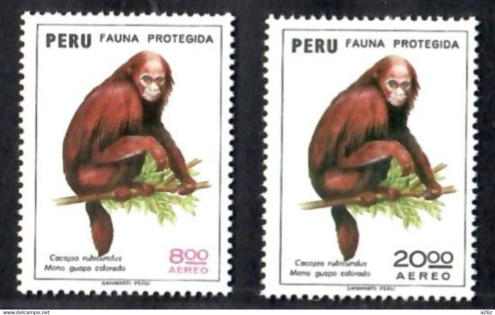 Peru 1974 Protected Animal Monkey Airmail 2V MNH - Perù