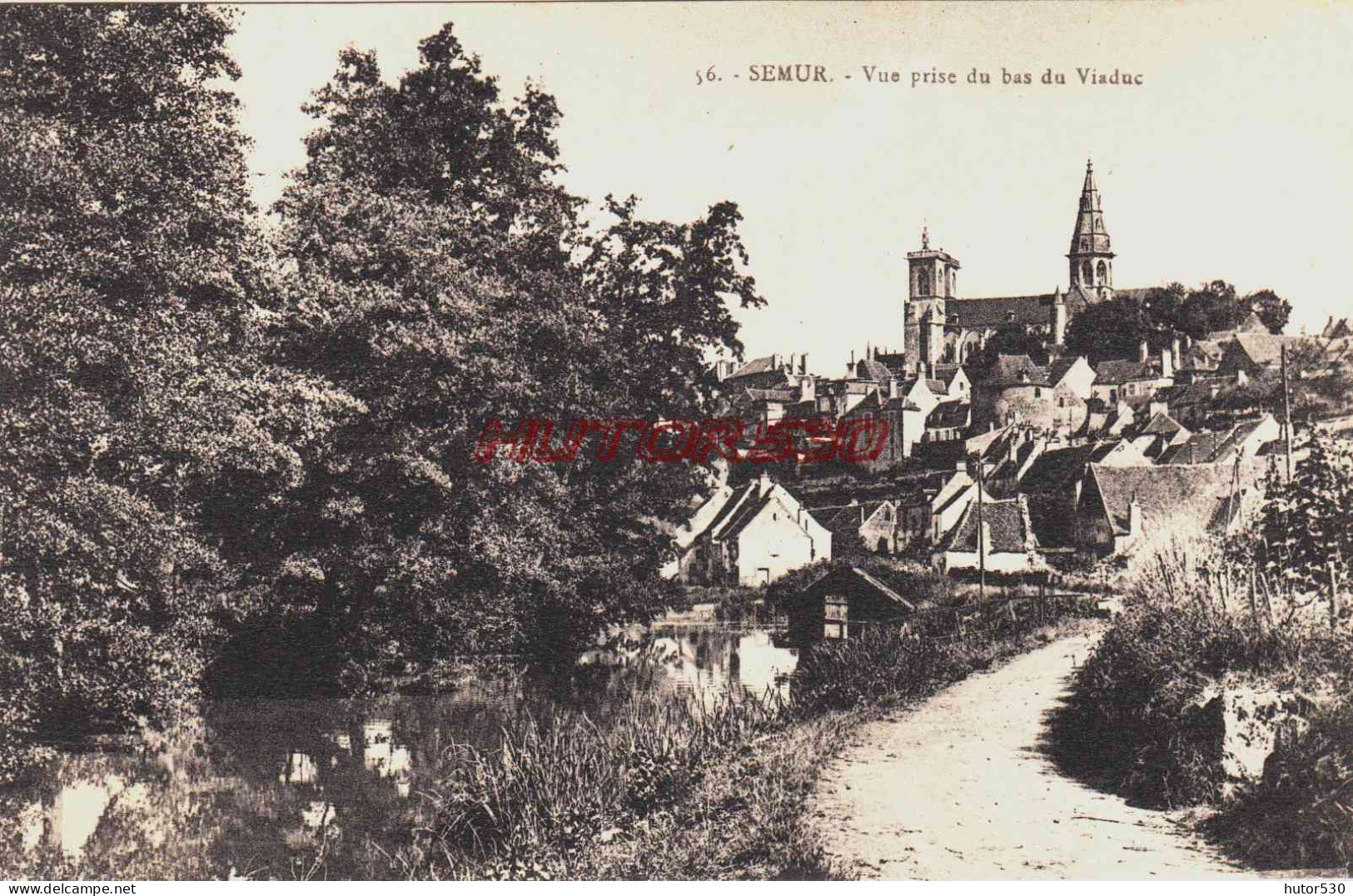 CPA SEMUR - COTE D'OR - VUE PRISE DU BAS DU VIADUC - Semur