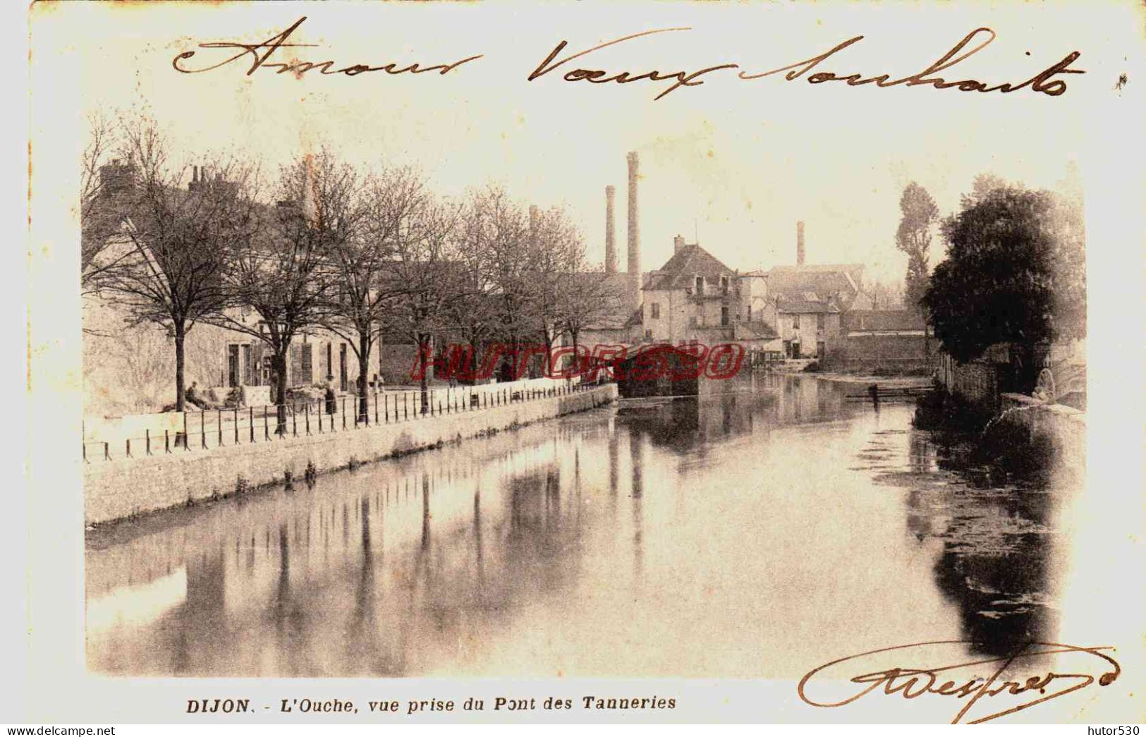 CPA DIJON - COTE D'OR - L'OUCHE PRISE DU PONT DES TANNERIES - Dijon