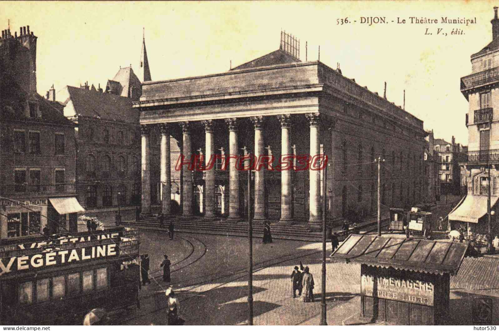 CPA DIJON - COTE D'OR - LE THEATRE MUNICIPAL - TRAMWAY - VEGETALINE - Dijon