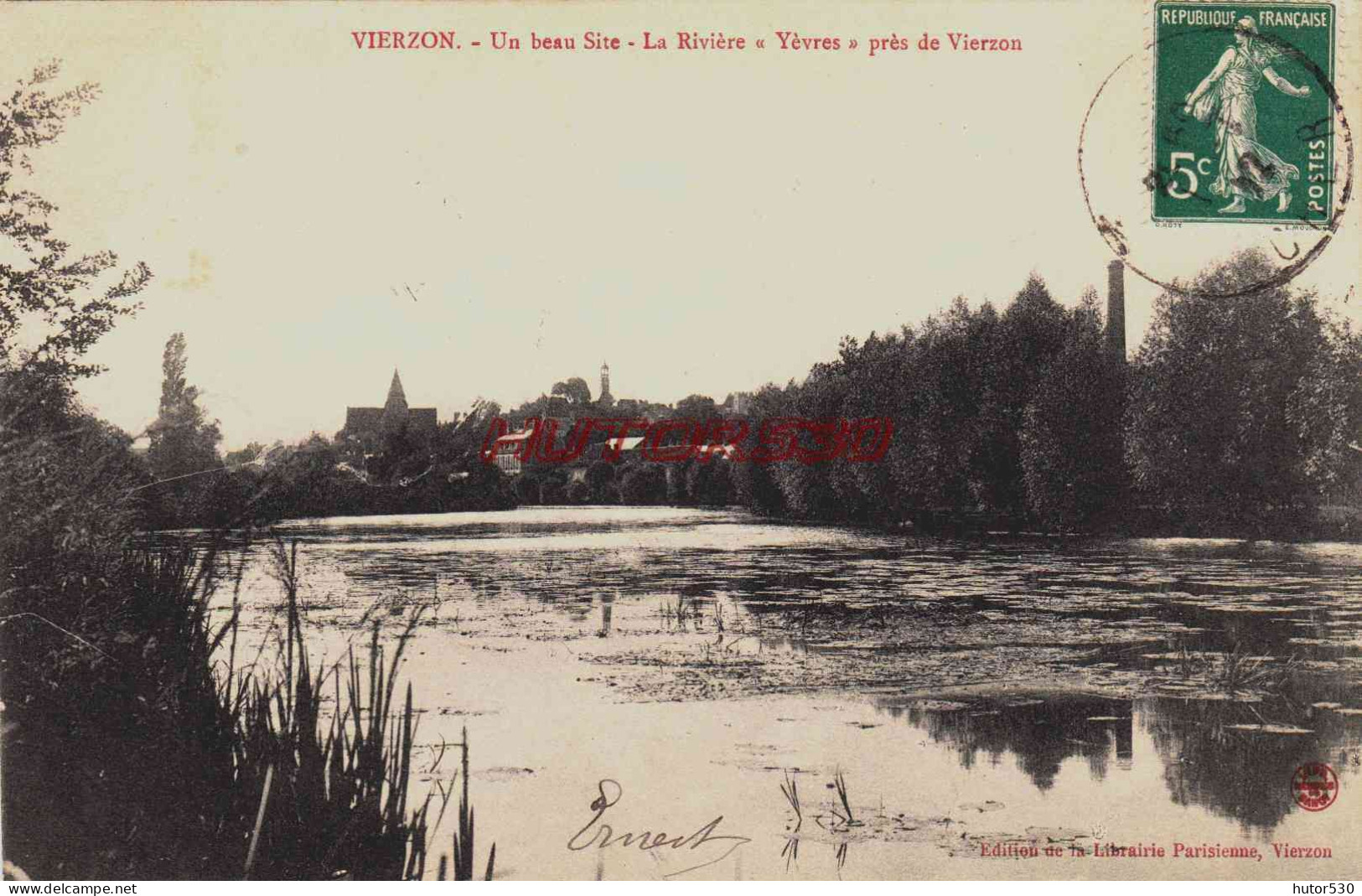 CPA VIERZON - CHER - LA RIVIERE - Vierzon