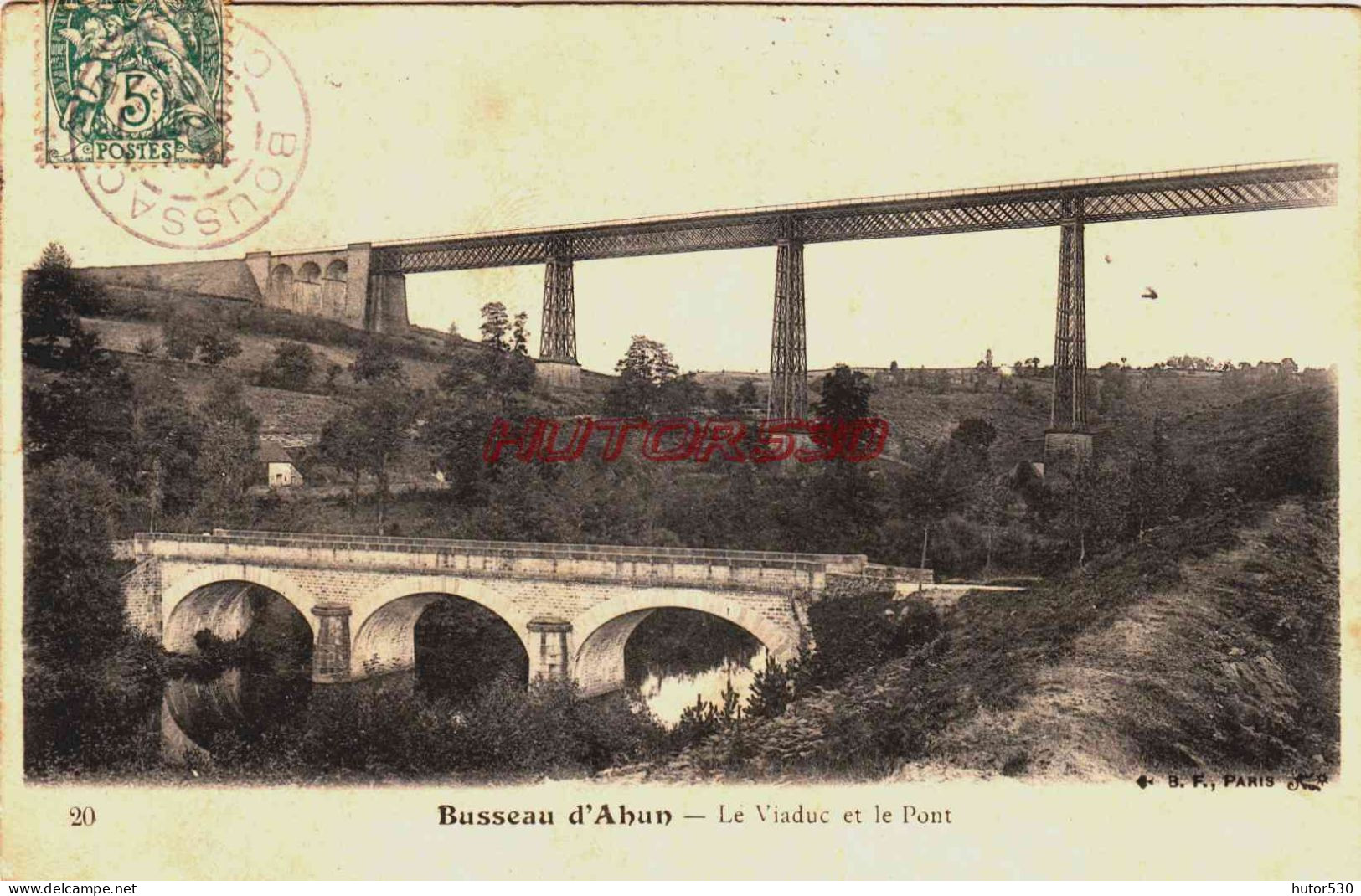 CPA BUSSEAU D'AHUN - CREUSE - LE VIADUC ET LE PONT - Other & Unclassified