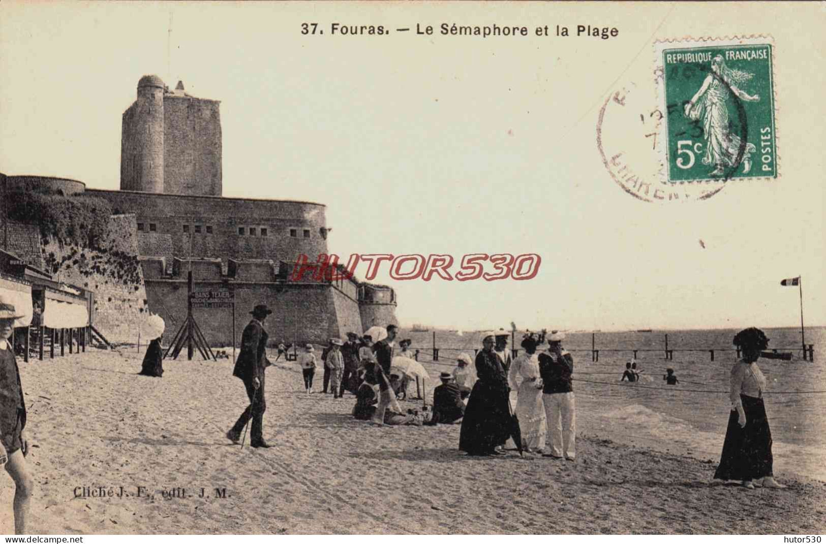 CPA FOURAS LES BAINS - CHARENTE MARITIME - LE SEMAPHORE ET LA PLAGE - Fouras-les-Bains