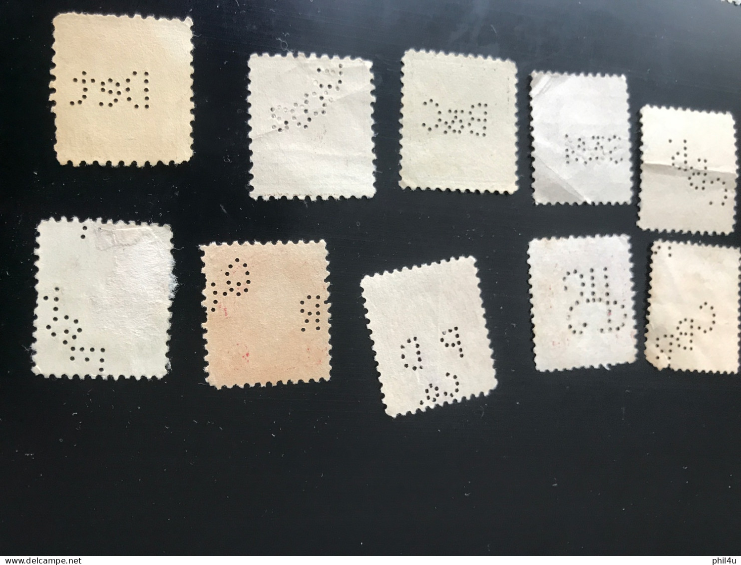 US 35+ lot used old stamps perfin with few stamps faults see scan