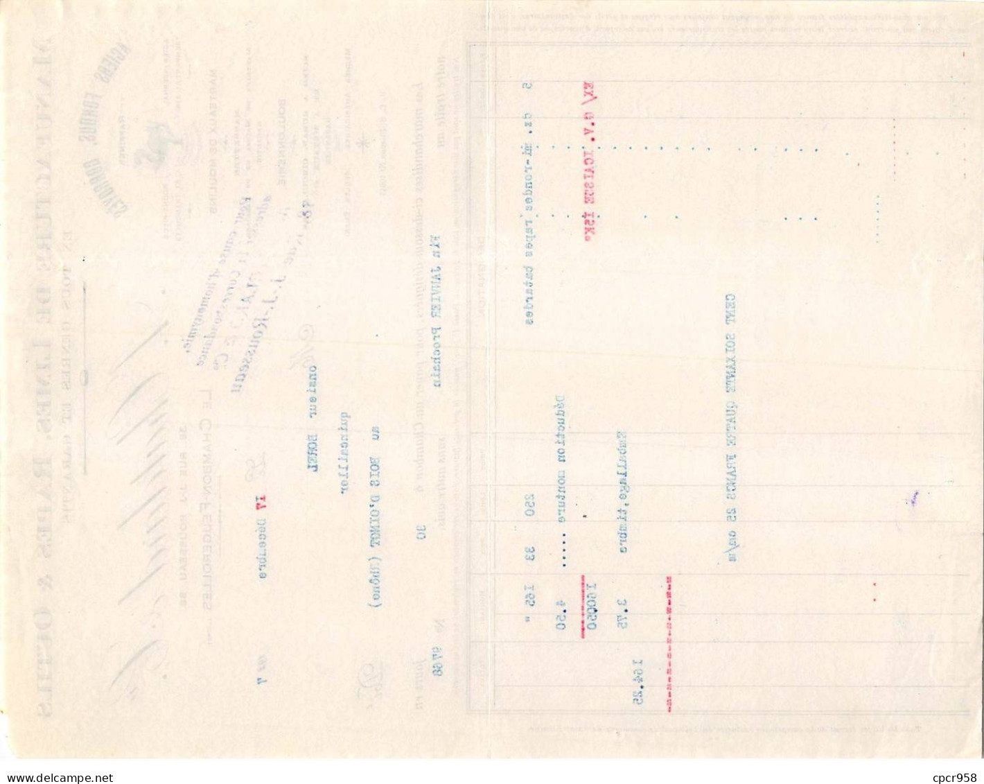 Facture.AM24166.Chambon Feugerolles.1927.A Chatelard.Limes Et Rapes.Scies.Mèches - 1900 – 1949