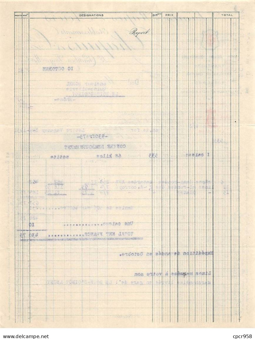 Facture.AM24167.Chambon Feugerolles.1931.Chapuis.Limes Et Rapes.Acier - 1900 – 1949