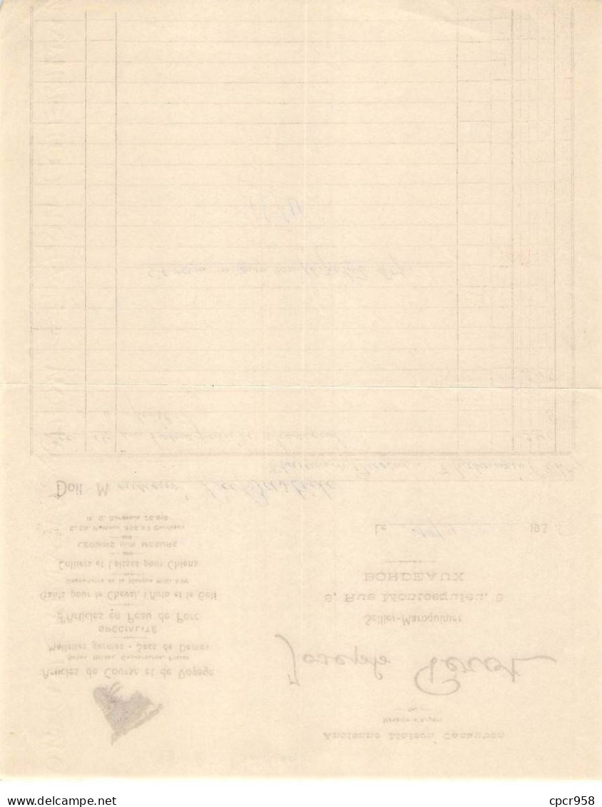 Facture.AM24466.Bordeaux.1935.Joseph Pérot.Article De Course Et De Voyage - 1900 – 1949