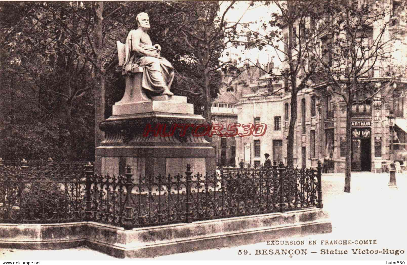 CPA BESANCON - DOUBS - STATUE VICTOR HUGO - Besancon