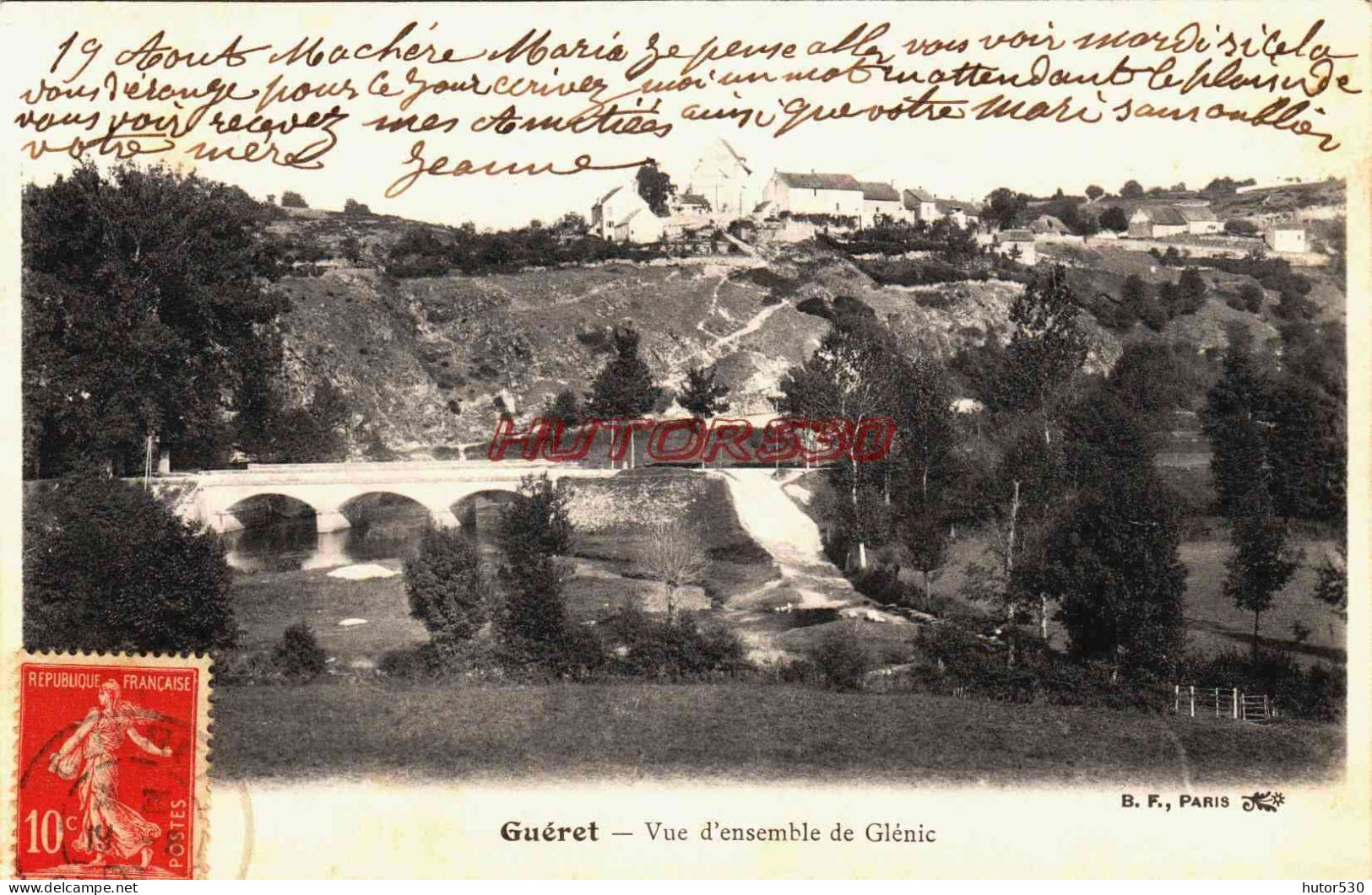 CPA GUERET - CREUSE - VUE D'ENSEMBLE DE GLENIC - Guéret