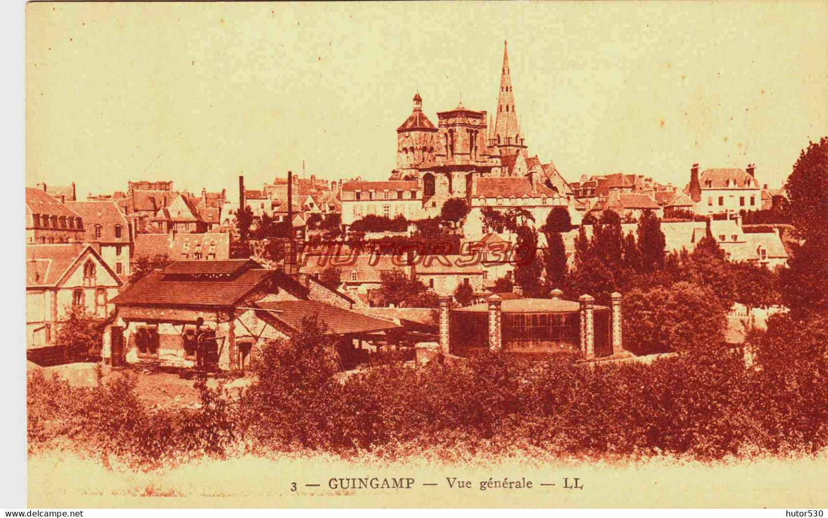 CPA GUINGAMP - COTES D'ARMOR - VUE GENERALE - Guingamp