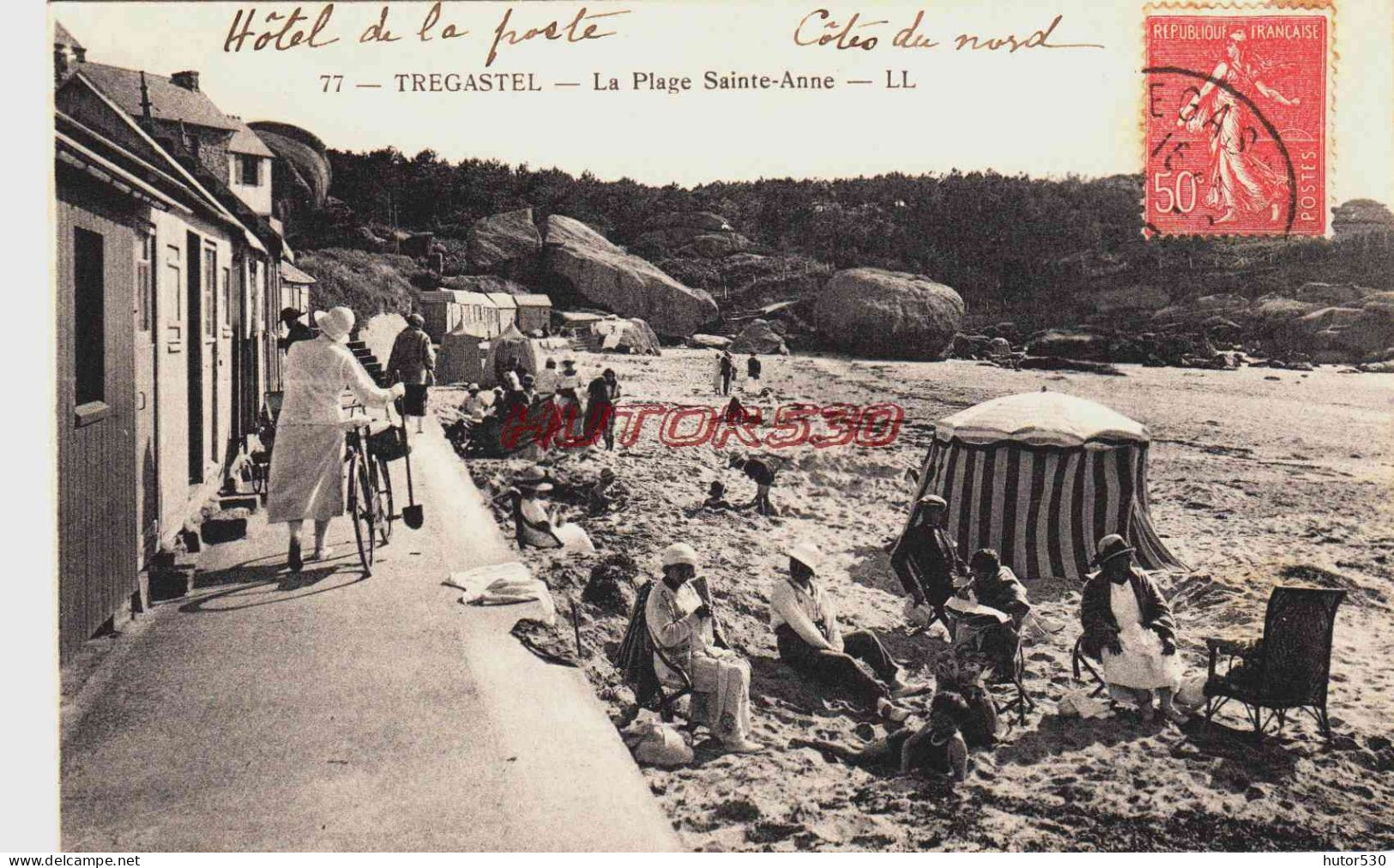 CPA TREGASTEL - COTES D'ARMOR - LA PLAGE SAINTE ANNE - Trégastel