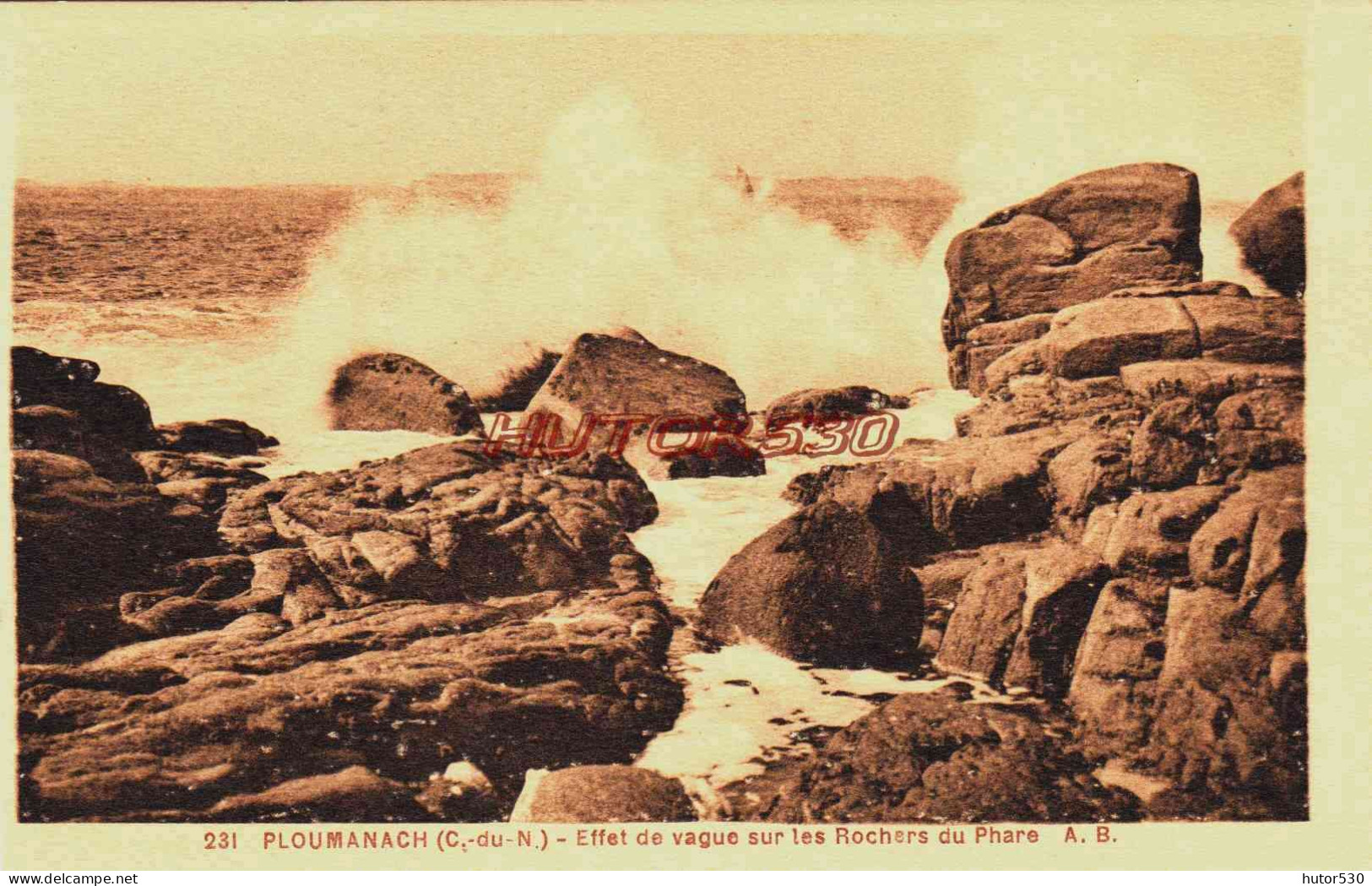 CPA PLOUMANACH - COTES D'ARMOR - ROCHERS DU PHARE - Perros-Guirec