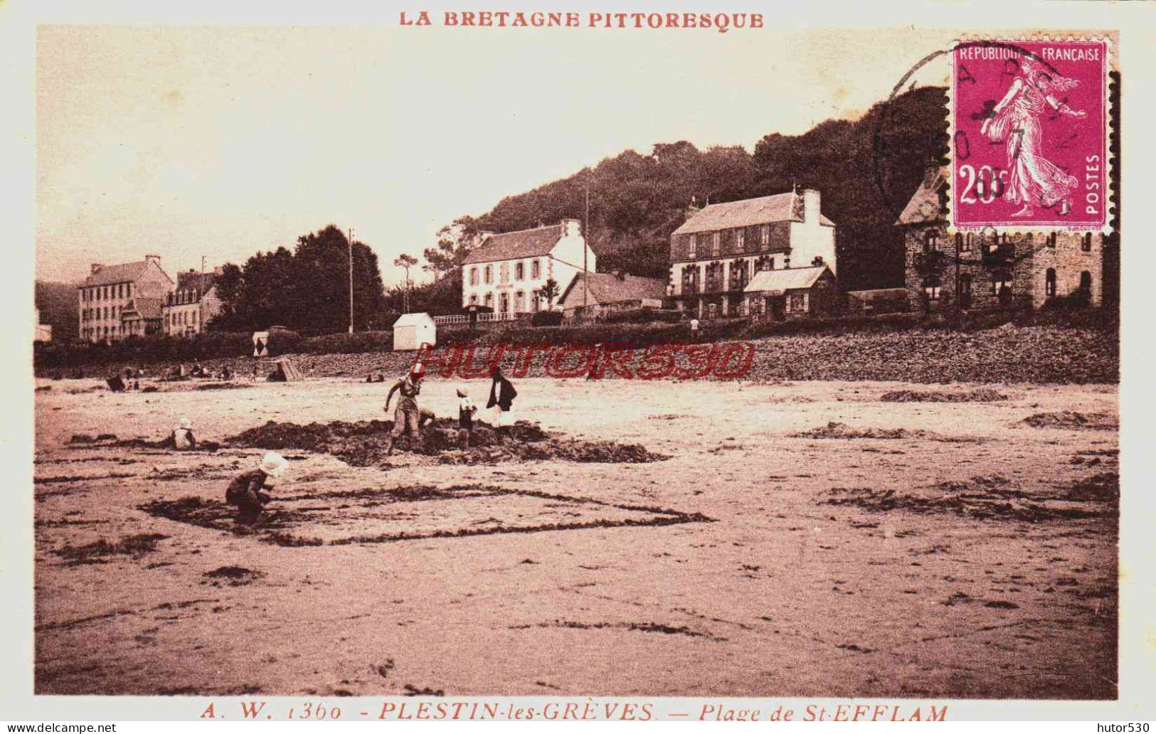 CPA PLESTIN LES GREVES - COTES D'ARMOR - PLAGE SAINT EFFLAM - Plestin-les-Greves