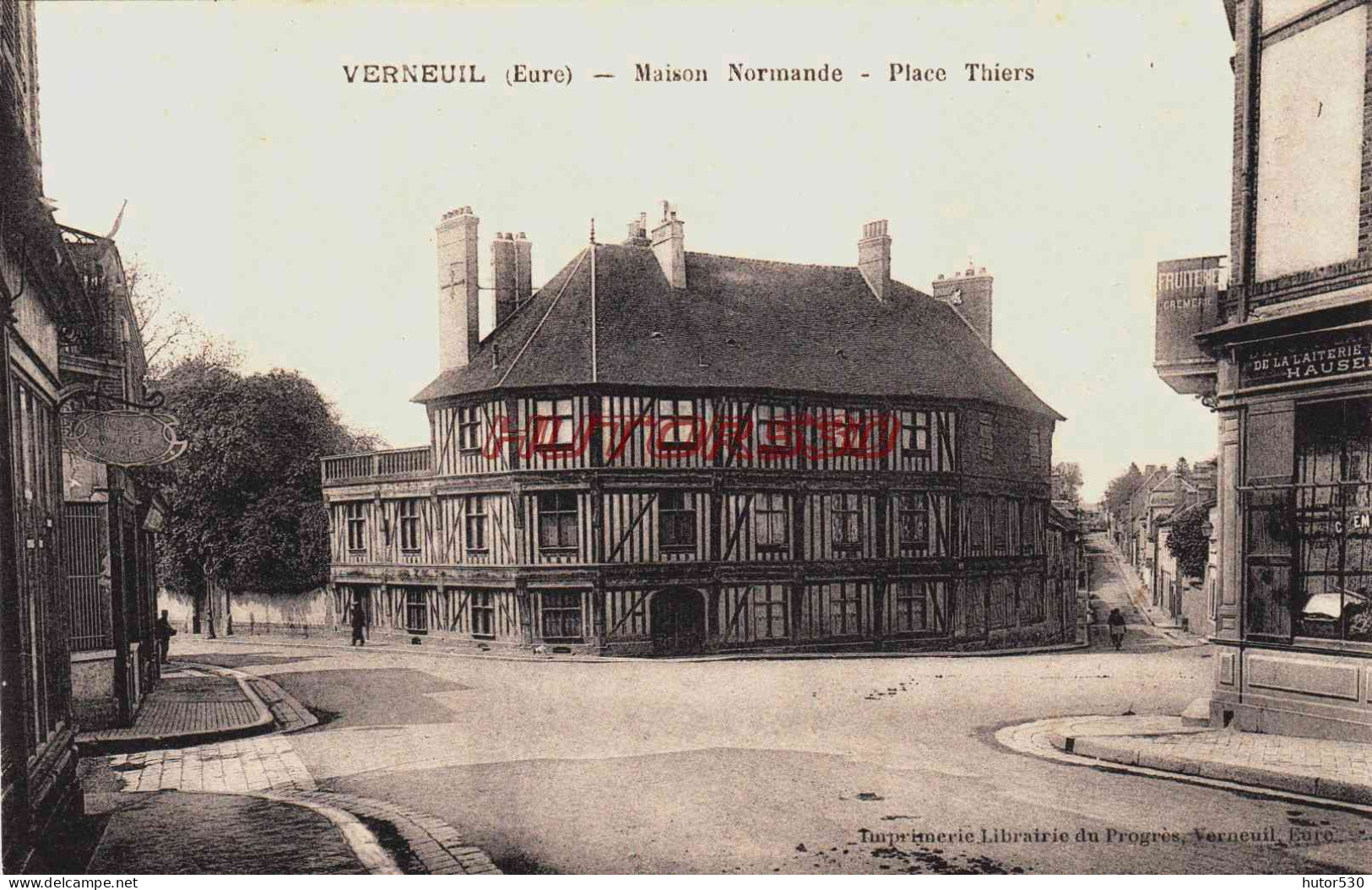 CPA VERNEUIL - EURE - PLACE THIERS - Verneuil-sur-Avre