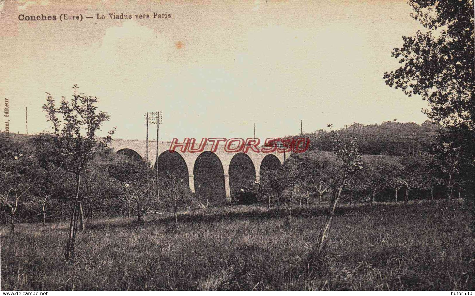 CPA CONCHES - EURE - LE VIADUC VERS PARIS - Conches-en-Ouche