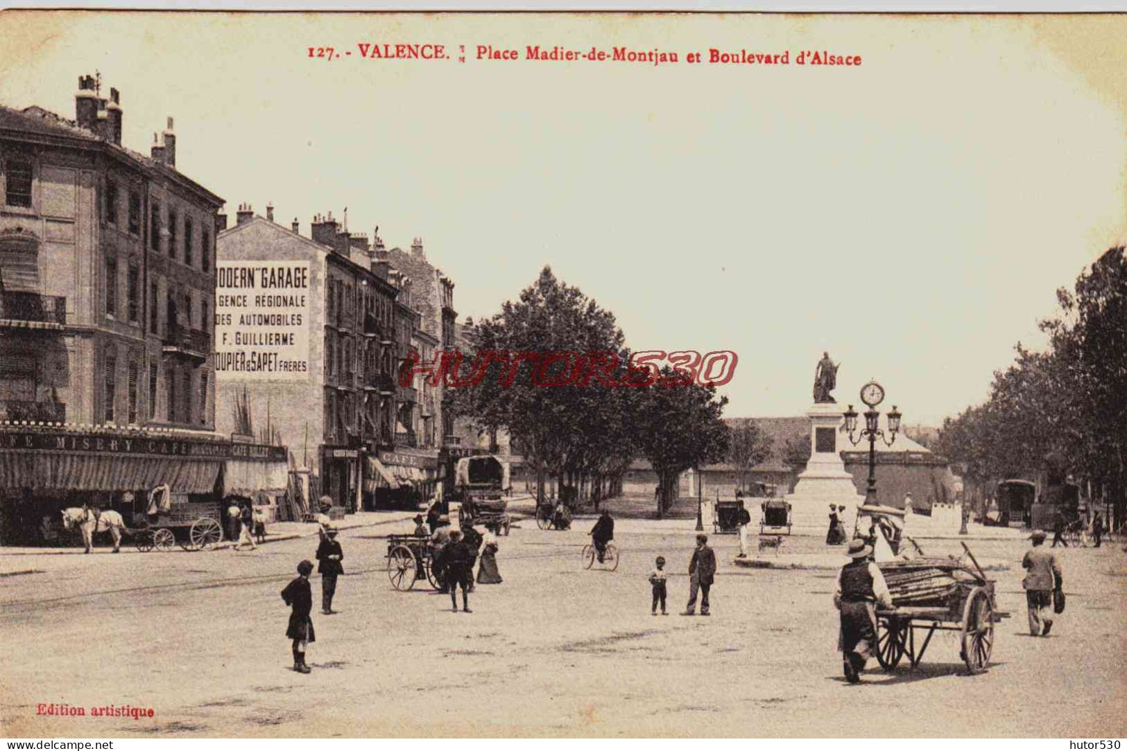 CPA VALENCE - DROME - PLACE MADIER DE MONTJAU - ATTELAGE - Valence