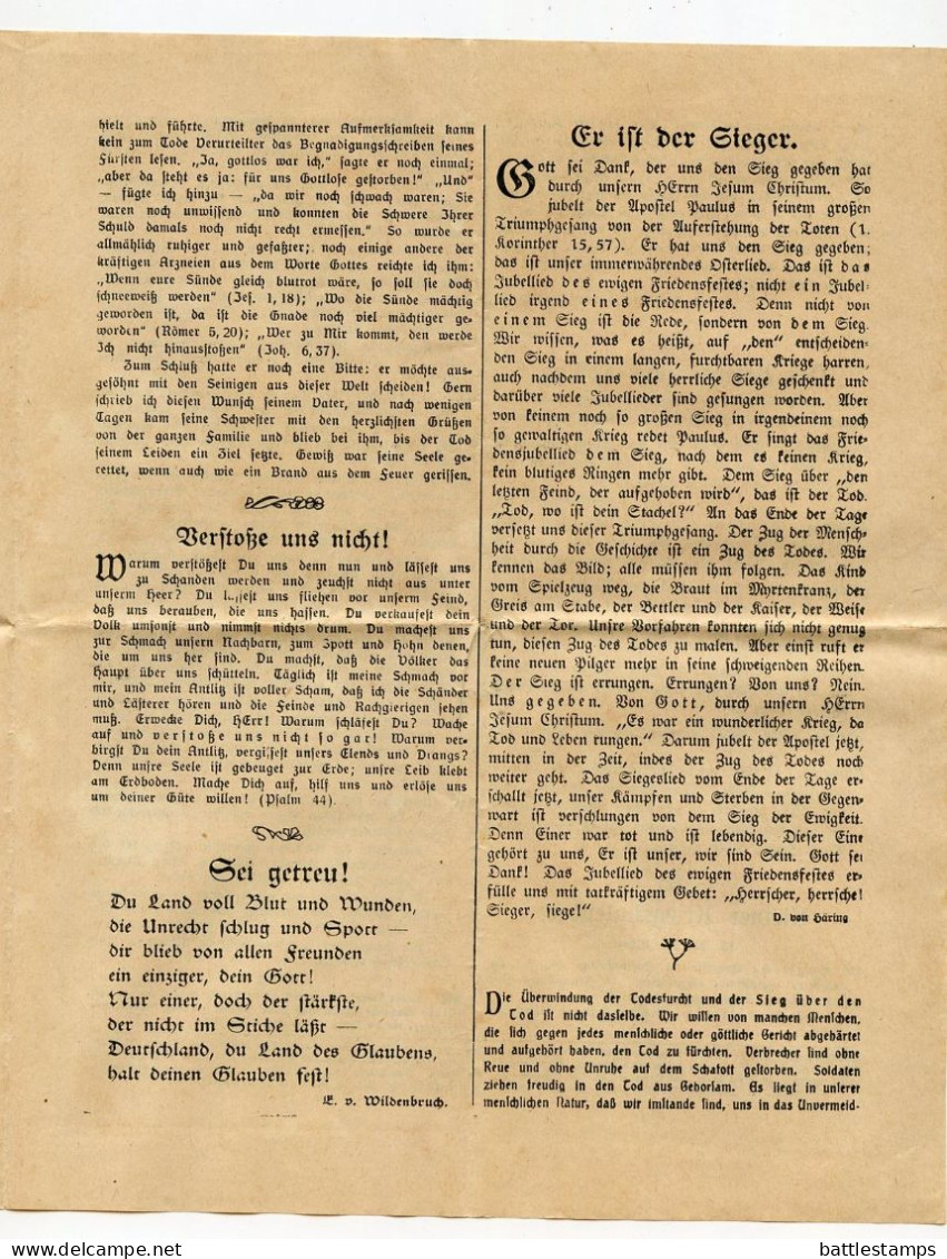 Germany 1917 WWI Feldpost Cover, Letter & Einer für alle!; Riemsloh to Armee Flugpark 8, Flieger Wiehenkamp (Aviator)