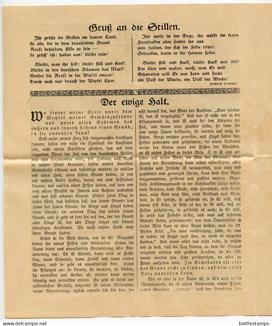 Germany 1917 WWI Feldpost Cover, Letter & Einer für alle!; Riemsloh to Armee Flugpark 8, Flieger Wiehenkamp (Aviator)