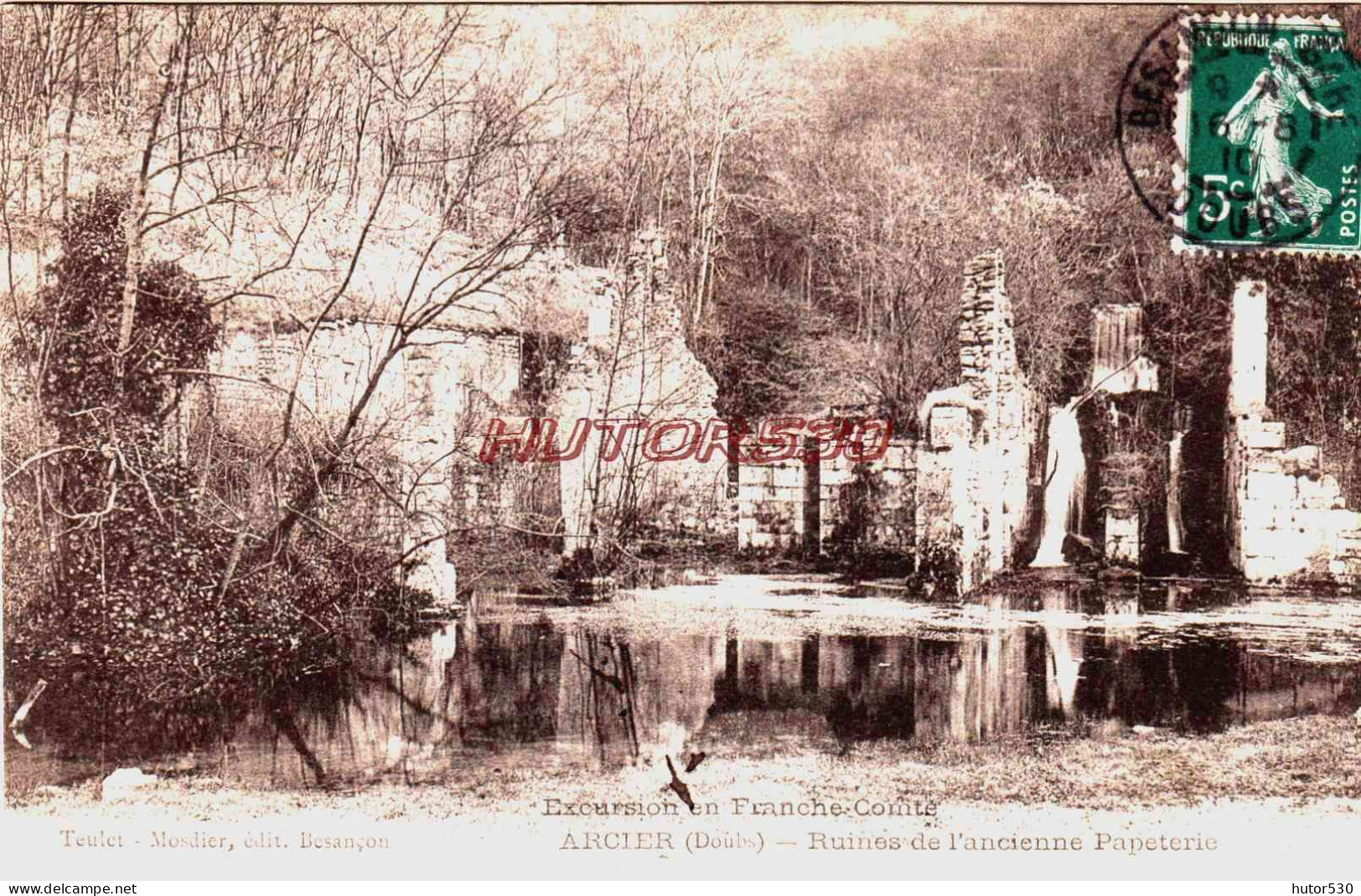 CPA ARCIER - DOUBS - RUINES DE L'ANCIENNE PAPETERIE - Sonstige & Ohne Zuordnung