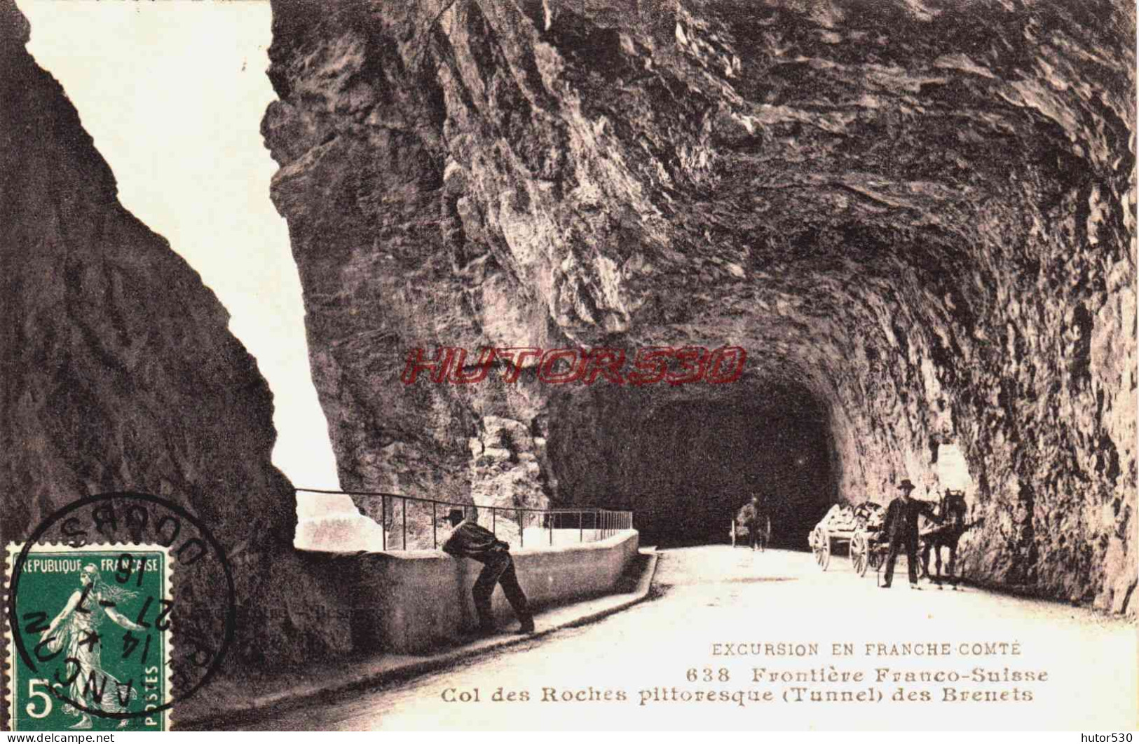 CPA FRONTIERE FRANCO SUISSE - DOUBS - COL DES ROCHES - ATTELAGE - Altri & Non Classificati