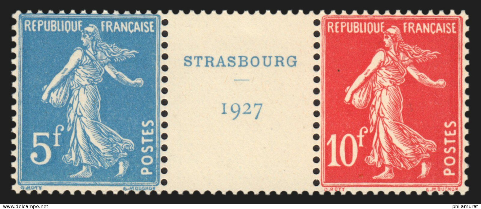 N°242A, Paire Avec Intervalle, Strasbourg 1927, Neufs ** Sans Charnière - TB - Neufs