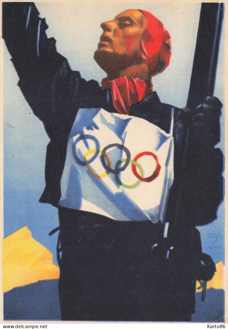 JO Jeux Olympiques Olympic Garmisch Partenkirchen 1936 * CPA Illustrateur * J.O. * Sports D'hiver * Germany - Jeux Olympiques