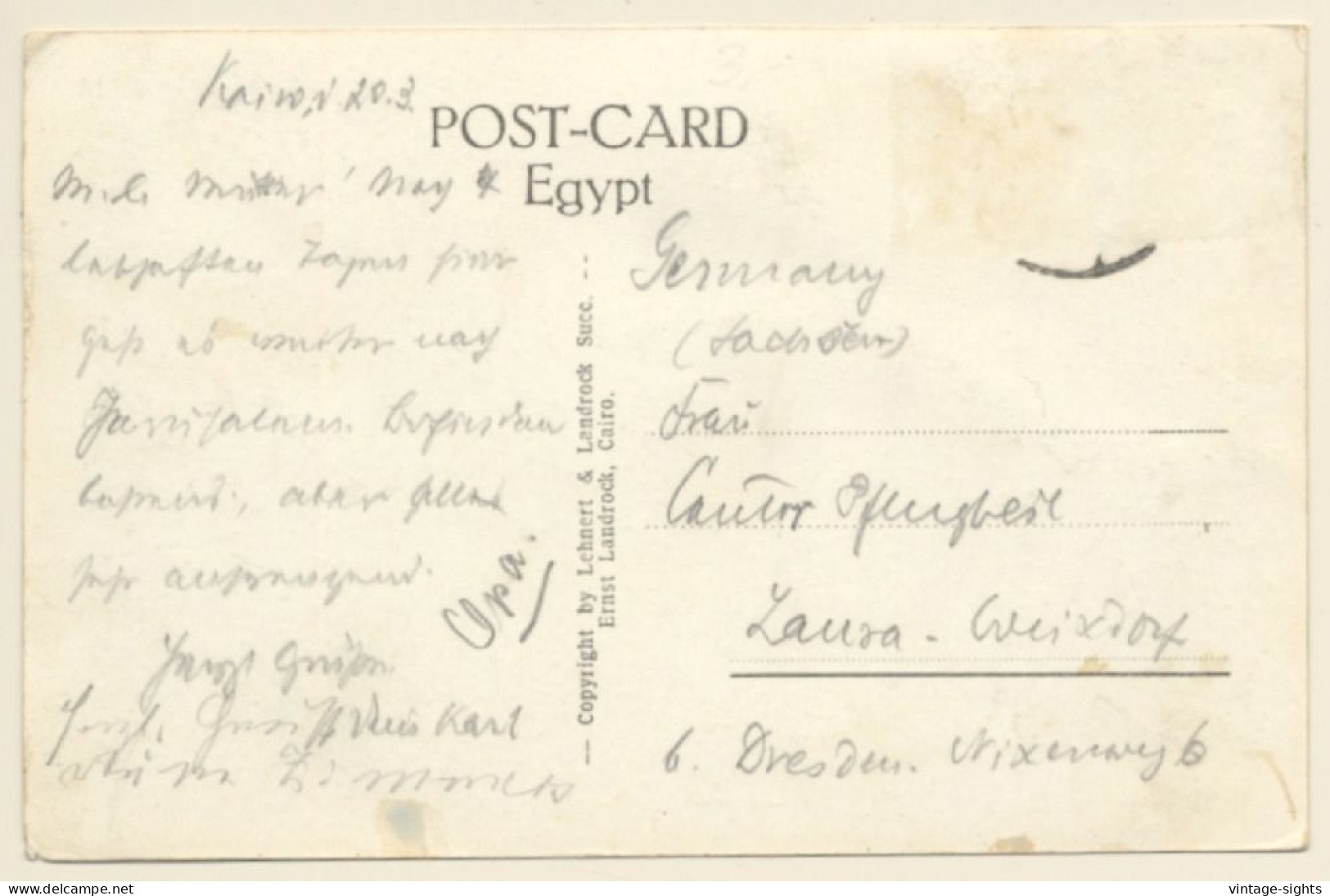 Lehnert & Landrock N°144: Cairo - Tombs Of The Califs / Camels (Vintage RPPC 1910s/1920s) - Andere & Zonder Classificatie