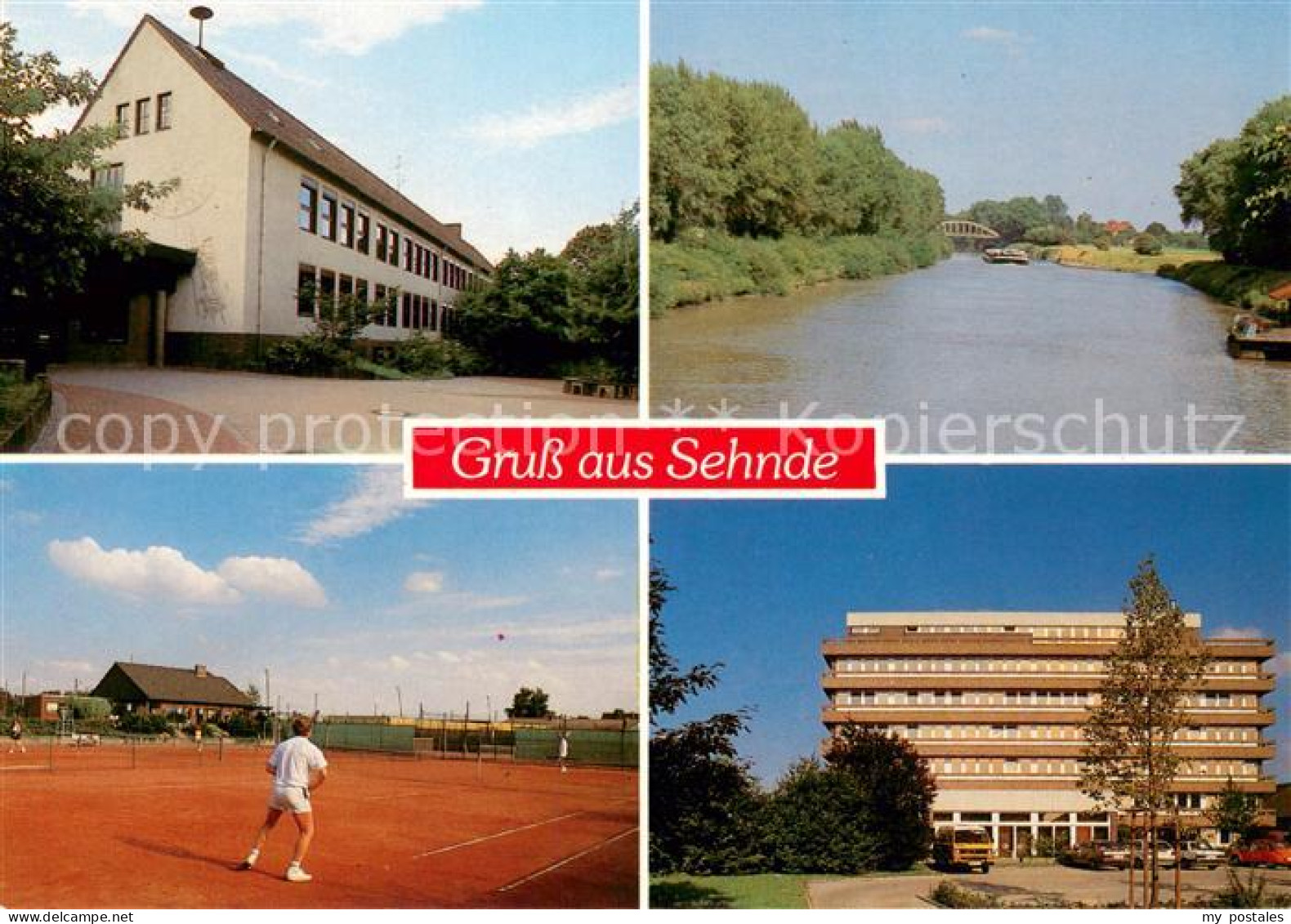 73673089 Sehnde Institut Mittellandkanal Tennisplatz Wohnblock Sehnde - Sehnde