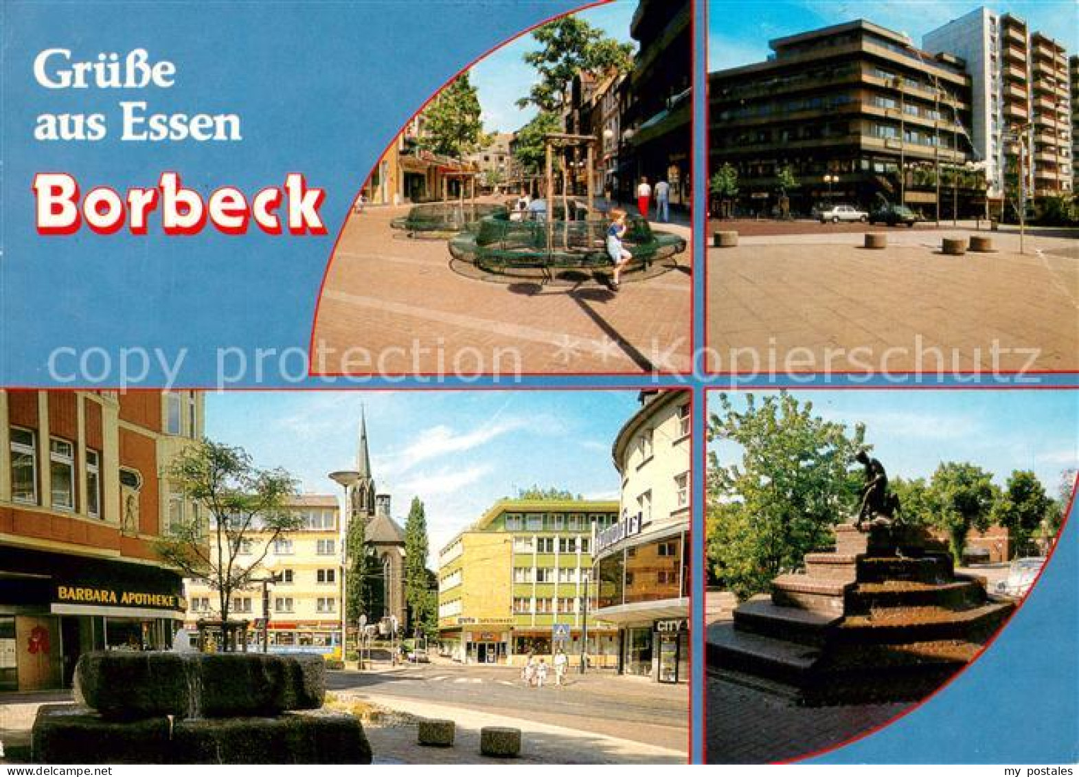 73673079 Borbeck Essen Stadtplatz Wohnblocks Ortspartie Brunnen Borbeck Essen - Essen