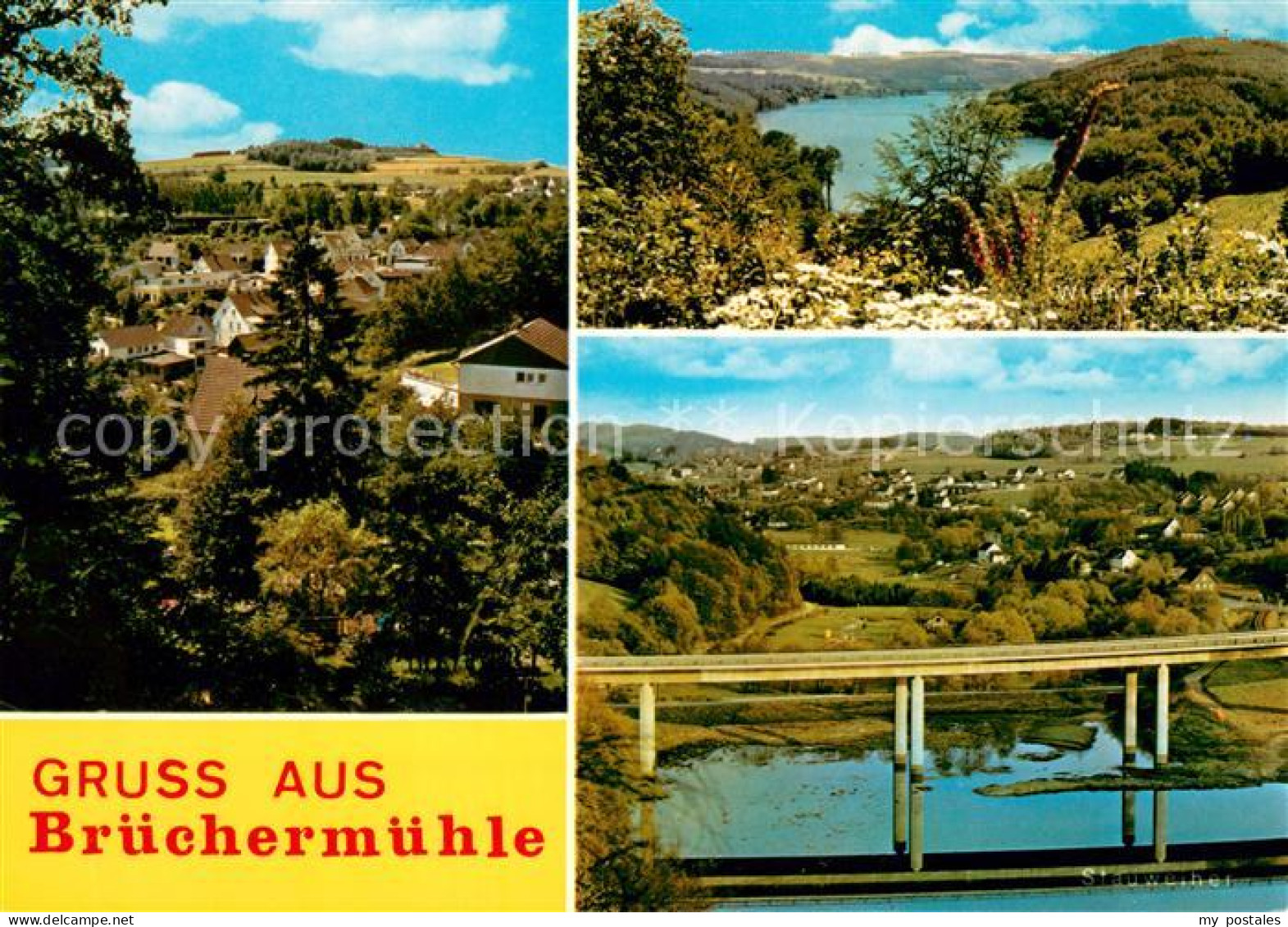 73673076 Bruechermuehle Panorama Wiehl Talsperre Staumauer Bruechermuehle - Sonstige & Ohne Zuordnung